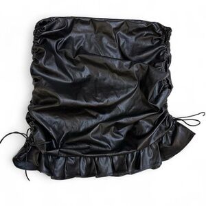 M.N.I Faux Leather Corset Bunched Mini Skirt